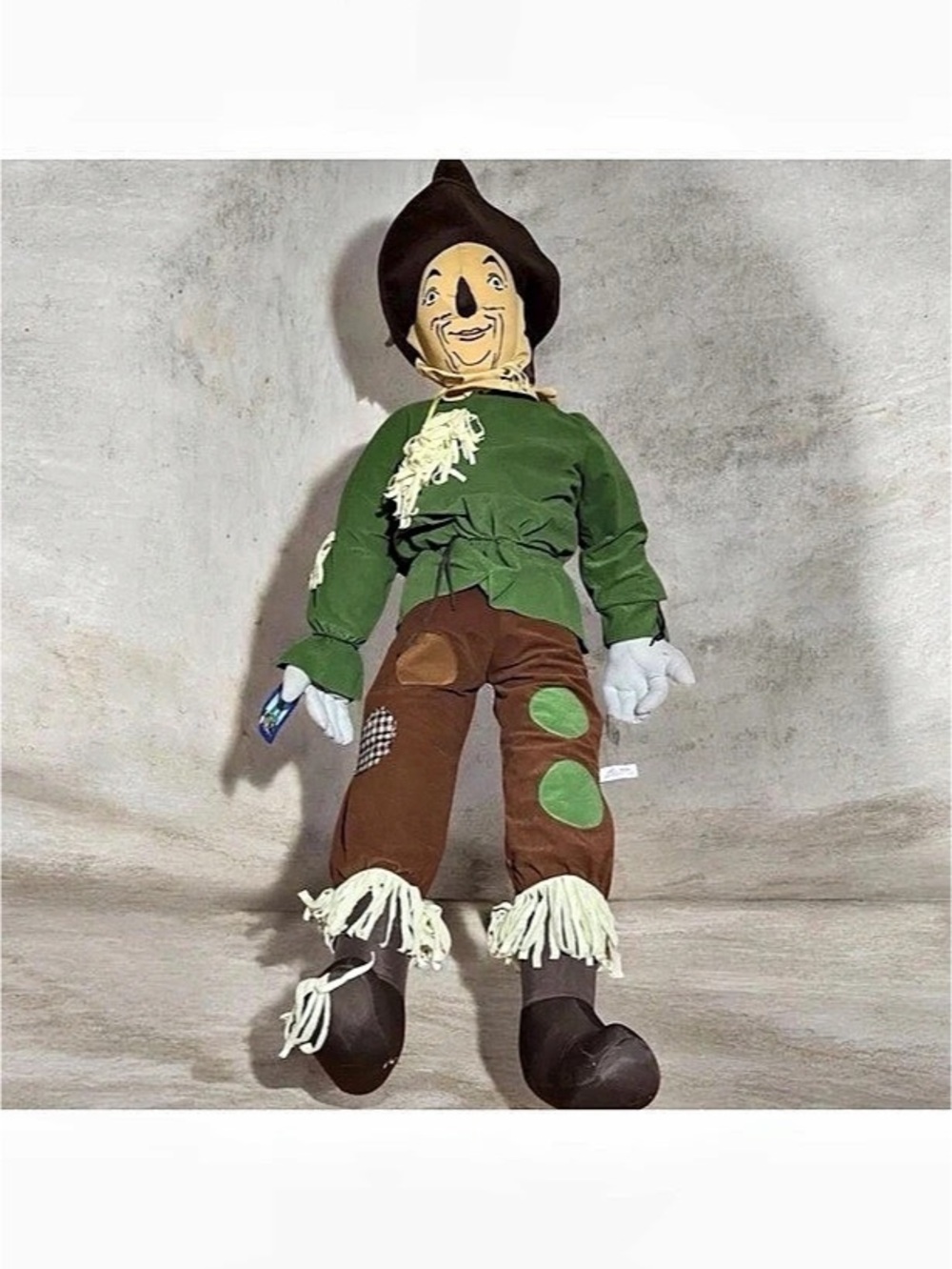 Rare Nanco Large Plush Wizard of Oz Scarecrow Doll in Green & Brown - Vintage